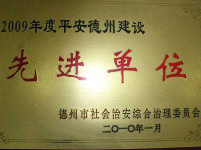 2009年度平安德州建设先进单位