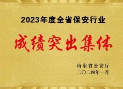 2023年度全省保安行业成绩突出集体